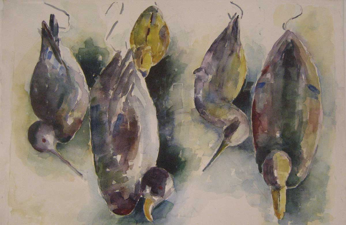 aquarel schilderij van eenden